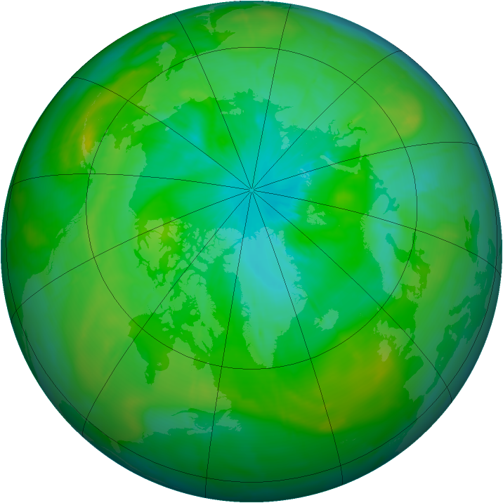 Arctic ozone map for 21 July 2009